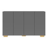 Aparador Buffet 4 Portas Com Pés Grafite Natural - 3