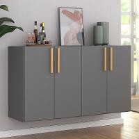 Aparador Buffet 4 Portas Suspenso Viena Grafite Natural - 1