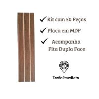 Painel Ripado Parede Versátil Kit 50 Placas Mdf 45 X 11 Cm Castanho