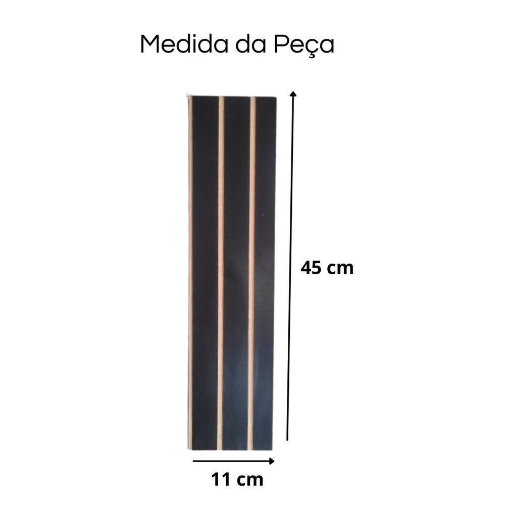 Painel Ripado Parede Versátil Kit 50 Placas Mdf 45 X 11 Cm Preto - 4