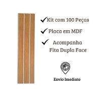 Painel Ripado Parede Versátil Kit 100 Placas Mdf 45 X 11 Cm Freijó - 5