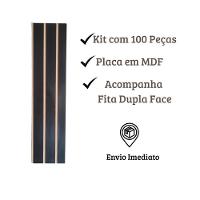 Painel Ripado Parede Versátil Kit 100 Placas Mdf 45 X 11 Cm Preto - 5