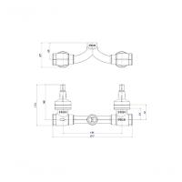 Base Para Misturador De Ducha Com Entrada Horizontal 3/4'' Cobreada - 2