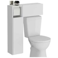 Armário De Banheiro Para Vaso Sanitário Com Suporte Para Papel E 2 Portas Multimóveis Fg3054 Branco - 2