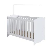 Berço Infantil Cama 3 Em 1 Multifuncional Com Regulagem De Altura E Grade Em Mdf Quarto De Bebê Branco - 2