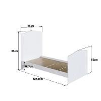 Berço Infantil Cama 3 Em 1 Multifuncional Com Regulagem De Altura E Grade Em Mdf Quarto De Bebê Branco