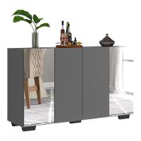 Aparador Buffet Com Espelho e Pés Vegas Grafite Preto - 6