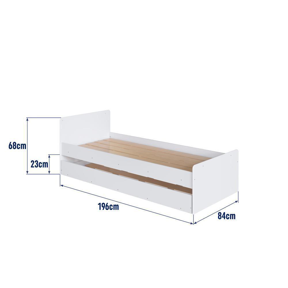 Berço Infantil Multifuncional Menino Menina 196cm Com Cômoda, Trocador E Cama Auxiliar Com Rodas Branco - 8