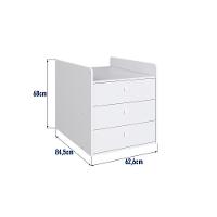 Berço Infantil Multifuncional Menino Menina 196cm Com Cômoda, Trocador E Cama Auxiliar Com Rodas Branco - 10