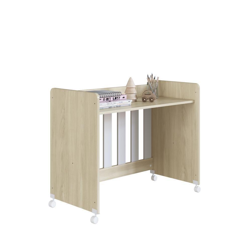 Mini Berço Infantil Moisés Multifuncional 4 Em 1 Com Colchão E Rodas Para Quarto De Bebê Carvalho Araguaia - 3