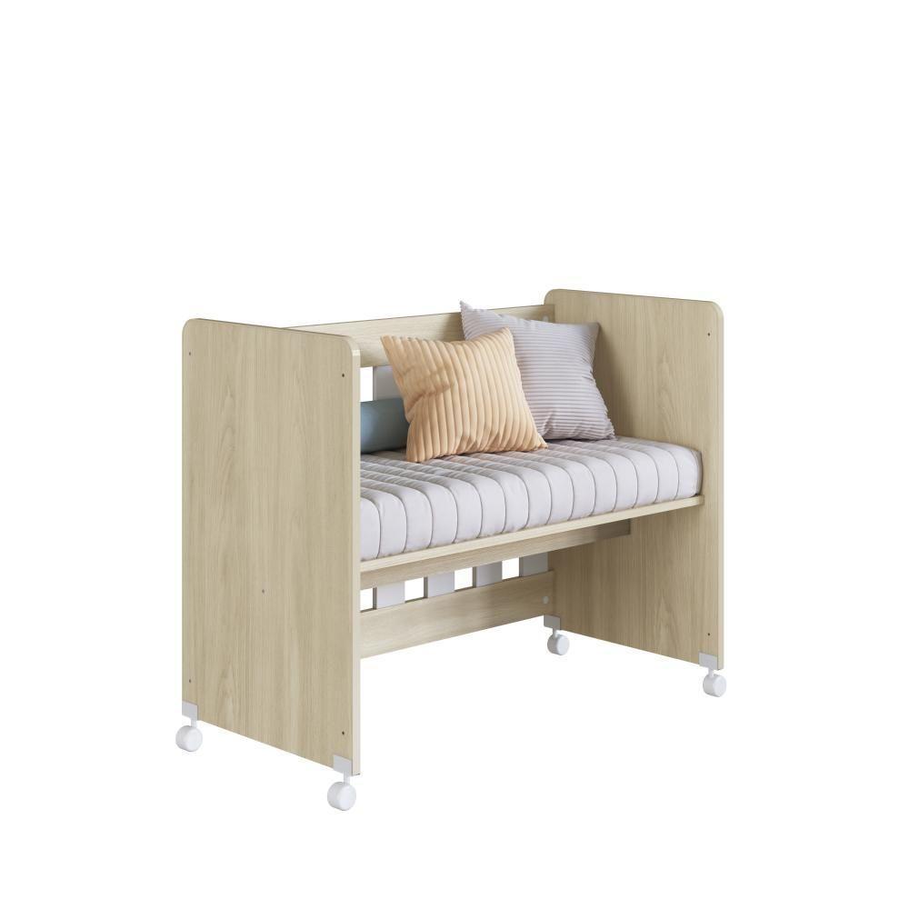 Mini Berço Infantil Moisés Multifuncional 4 Em 1 Com Colchão E Rodas Para Quarto De Bebê Carvalho Araguaia - 4