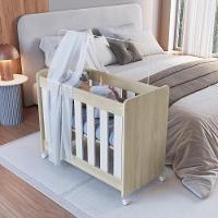 Mini Berço Infantil Moisés Multifuncional 4 Em 1 Com Colchão E Rodas Para Quarto De Bebê Carvalho Araguaia - 2