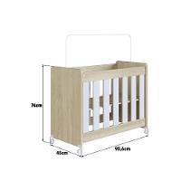 Mini Berço Infantil Moisés Multifuncional 4 Em 1 Com Colchão E Rodas Para Quarto De Bebê Carvalho Araguaia - 6