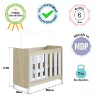 Mini Berço Infantil Moisés Multifuncional 4 Em 1 Com Colchão E Rodas Para Quarto De Bebê Carvalho Araguaia - 8