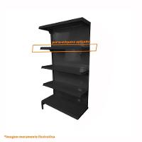 Gôndola Prateleira Preta 5 Níveis 40x30 New Plus 1,70 Parede Continuação Pe Preto - Sa Gôndolas - 2
