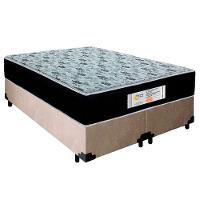 Cama Box Queen Bipartido Suede + Colchão Molas Ensacadas Sereneprime Sonnolux 158x198x65 Cor:bege - 1
