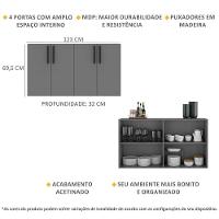 Aparador Buffet 4 Portas Viena Grafite Preto - 6