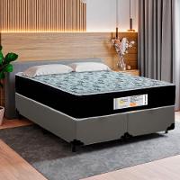 Cama Box Queen Bipartido Sintético + Colchão Molas Ensacadas Sereneprime Sonnolux 158x198x65 Cor:cinza - 5