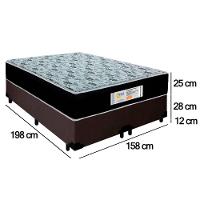 Cama Box Queen Bipartido Suede + Colchão Molas Ensacadas Sereneprime Sonnolux 158x198x65 Cor:marrom