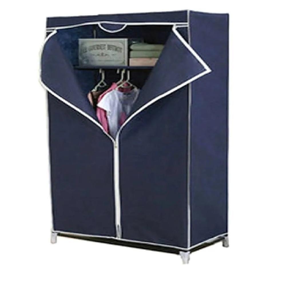 Guarda Roupa Portatil Arara Cabideiro Cabideiro Armario Multifuncional Dobravel Organizador Azul - 2