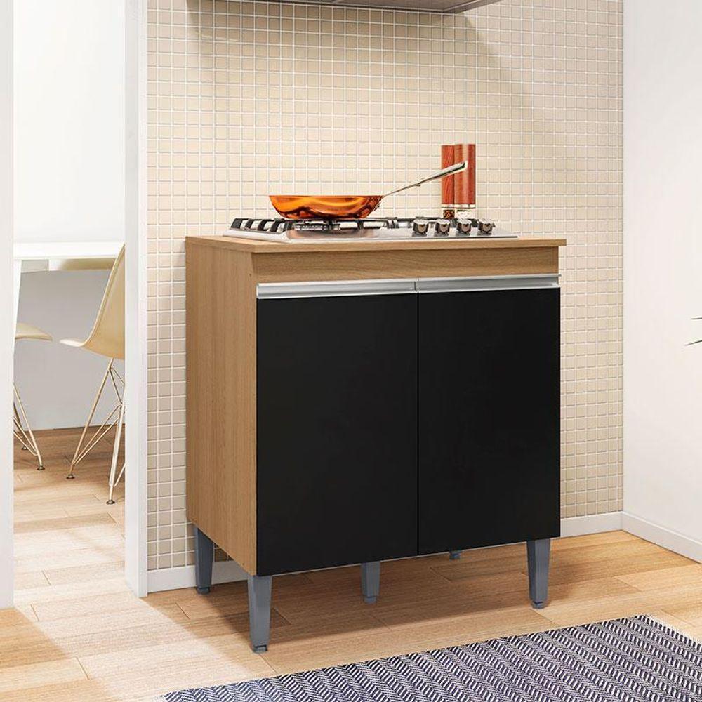 Balcão Para Cooktop Ambiente Andréia Amendoa Preto - Ajl - 1