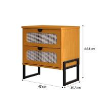 Mesa De Cabeceira Luxo Titanium Com Fino Acabamento 45cm - Nature / Preto