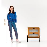 Mesa De Cabeceira Luxo Titanium Com Fino Acabamento 45cm - Nature / Preto - 5