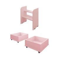 Cama Solteiro Com 2 Baus Organizador E Escada Luna Plus Rosa - 5
