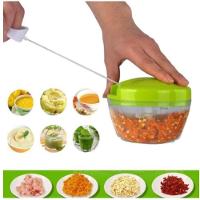 Triturador Processador Moedor Manual Alimentos Alho Cebola Temperos Mini Mixer 3 Laminas - 6