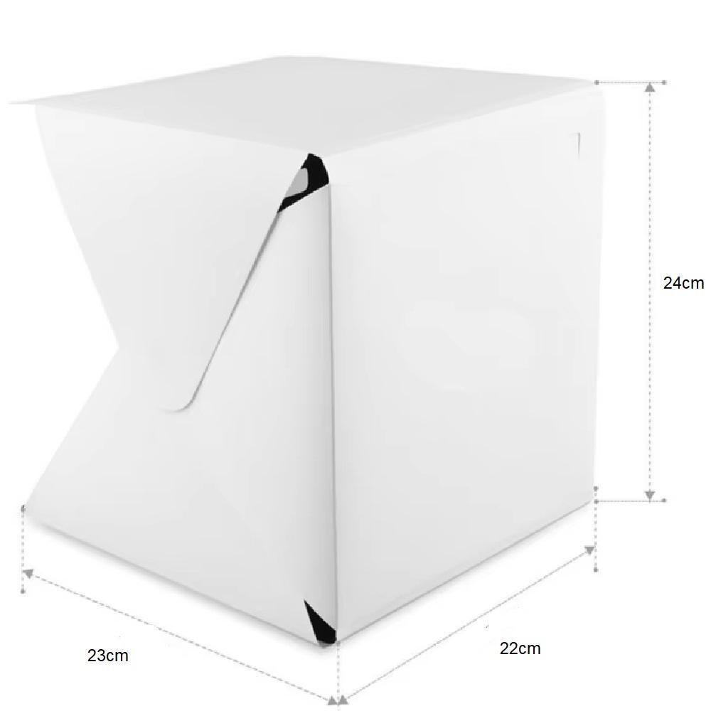 Mini Estudio Led Portatil Fotografico Cabine Fotografia Ecommerce Iluminação 2 Fundos Box Completo - 9