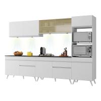 Armário De Cozinha Compacta 302cm Com Leds Veneza Up Multimóveis V2014 Branco Branco - 1