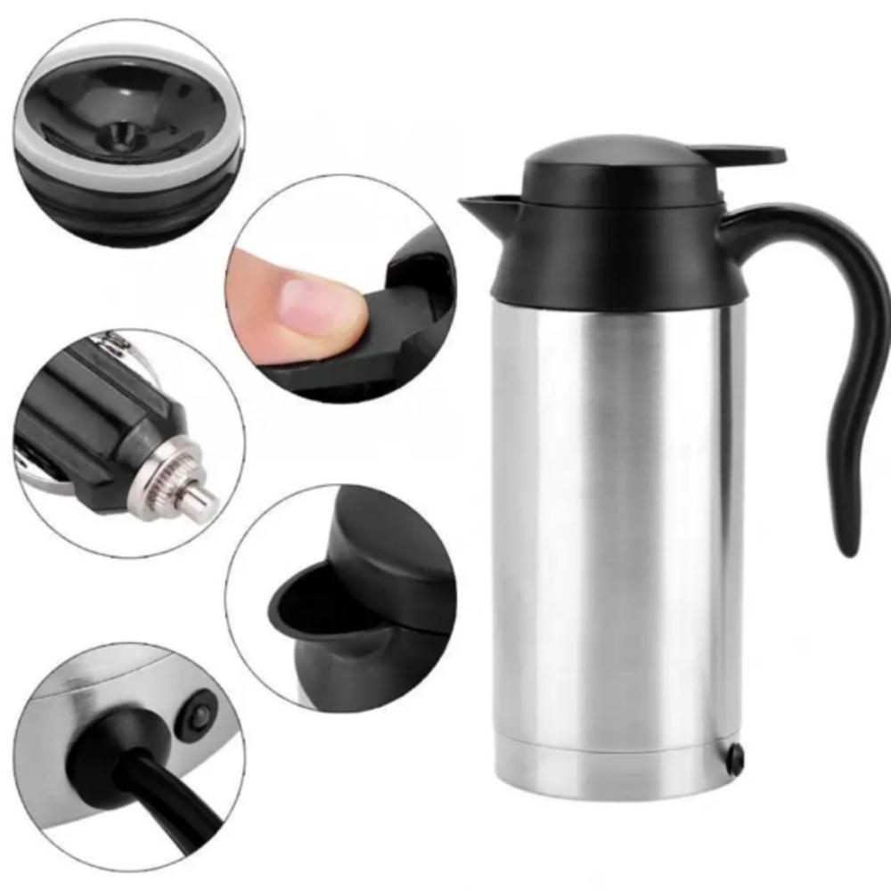 Garrafa Chaleira 600ml Inox Termica 12v Veicular Eletrica Caneca Aquecedor Portatil Copo Carro - 5