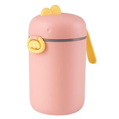 Pote Dosador Infantil De Leite Em Pó Rosa G Com Colher Medidora E Tampa Vedada