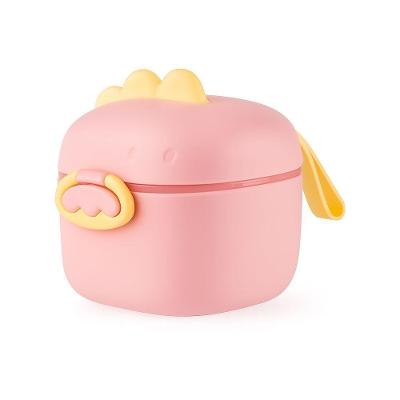 Pote Dosador Infantil De Leite Em Pó Rosa P Com Colher Medidora E Tampa Vedada