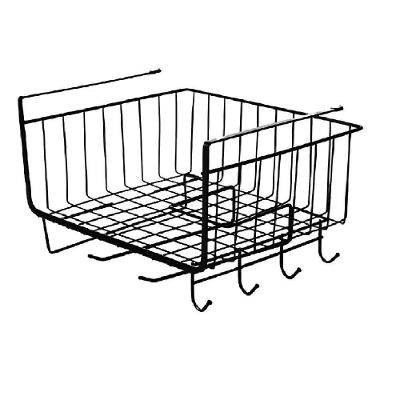 Cesto Organizador Aramado Suspenso Com Prateleira Deslizante Suporte Porta Armário Para Louças E Utensílios