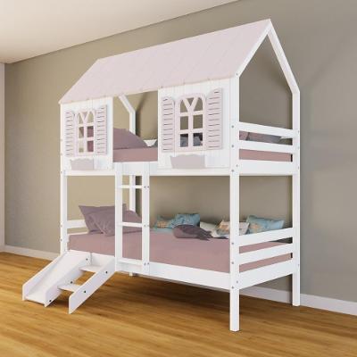 Beliche Casinha Bela Kit Escada/escorregador - Madeira Maciça Branco/rosa Housin