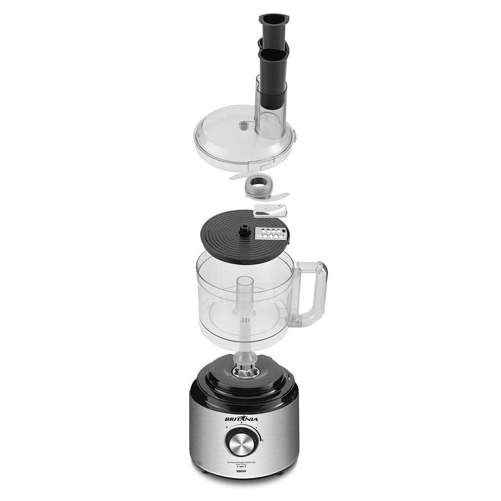 Multiprocessador Britânia 5 Em 1 Inox 900W  Turbo 110V - 5