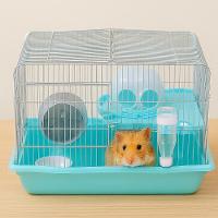 Gaiola Casa Para Hamster De Dois Andares Com Brinquedos E Bebedouro Portátil, Desmontável E Completa - Azul Claro - 3