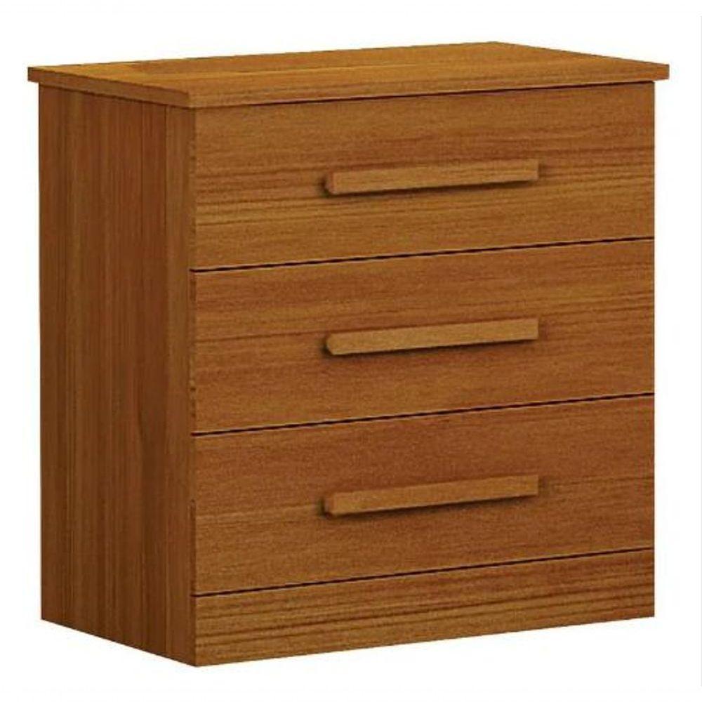 Mesa De Cabeceira Rubi 3 Gavetas Cinamomo - Leifer - 2