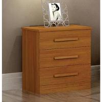 Mesa De Cabeceira Rubi 3 Gavetas Cinamomo - Leifer - 1