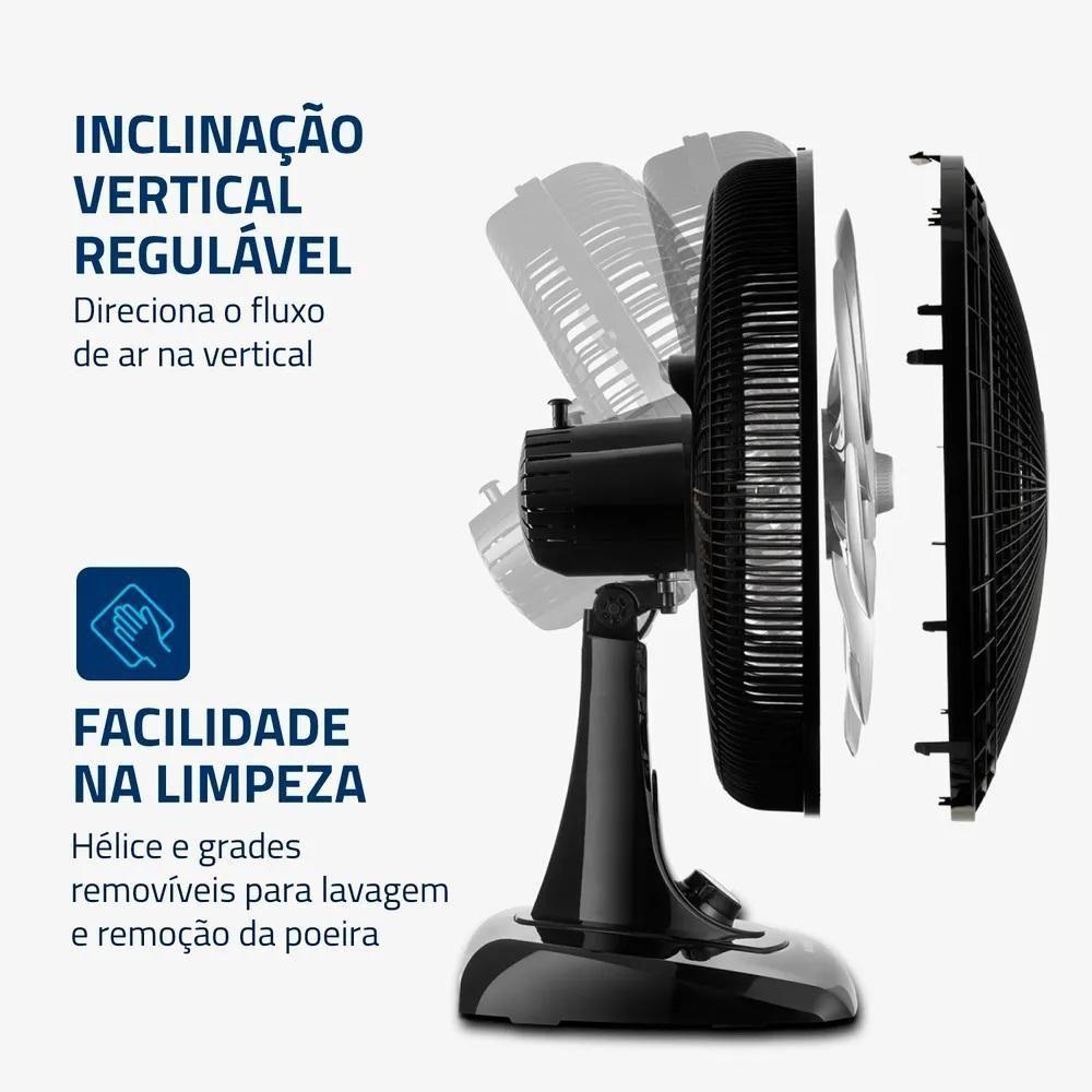 Ventilador De Mesa Mondial 6 Pás Preto VSP-40-B 220V - 3