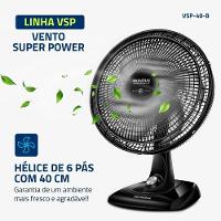 Ventilador De Mesa Mondial 6 Pás Preto VSP-40-B 220V - 2