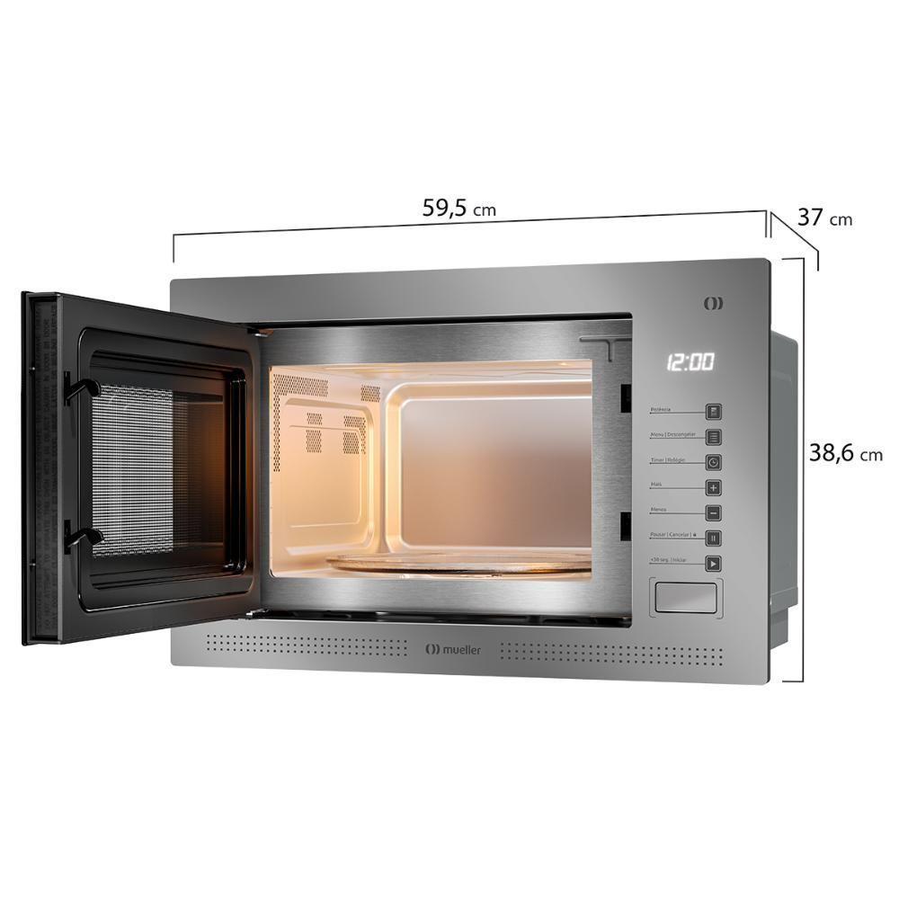Micro-ondas De Embutir Mueller 25 Litros Espelhado MME25K Cinza 110V - 6