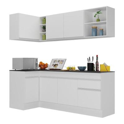 Cozinha Compacta Veneza em MDP 90cm Preto com Rodapé Multimóveis