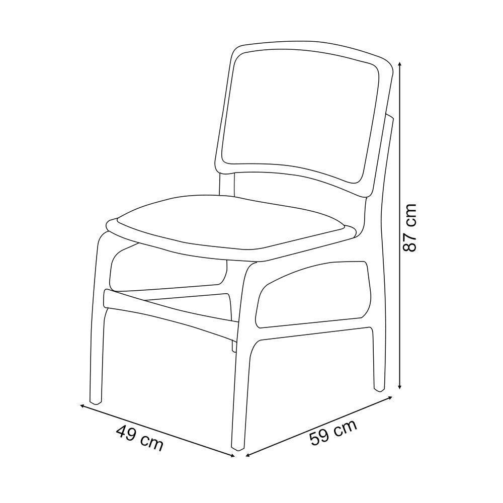 Jogo 6 Cadeiras De Jantar Florença Jequitibá Natural Encosto Em Tecido Premium Em Linho Bege - 4
