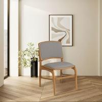 Jogo 6 Cadeiras De Jantar Florença Jequitibá Natural Encosto Em Tecido Premium Em Linho Cinza - 2