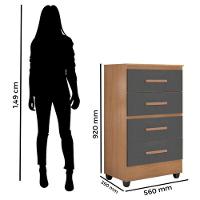 Cômoda Lite 4 Gavetas Nature Cinza – Móveis Leão - 2