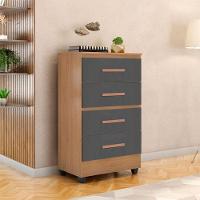 Cômoda Lite 4 Gavetas Nature Cinza – Móveis Leão - 4