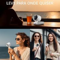 Mini Ventilador Portátil Turbo Com Bateria Recarregável E Display Digital Compacto, Dobrável E Multifuncional - Bivolt - 3