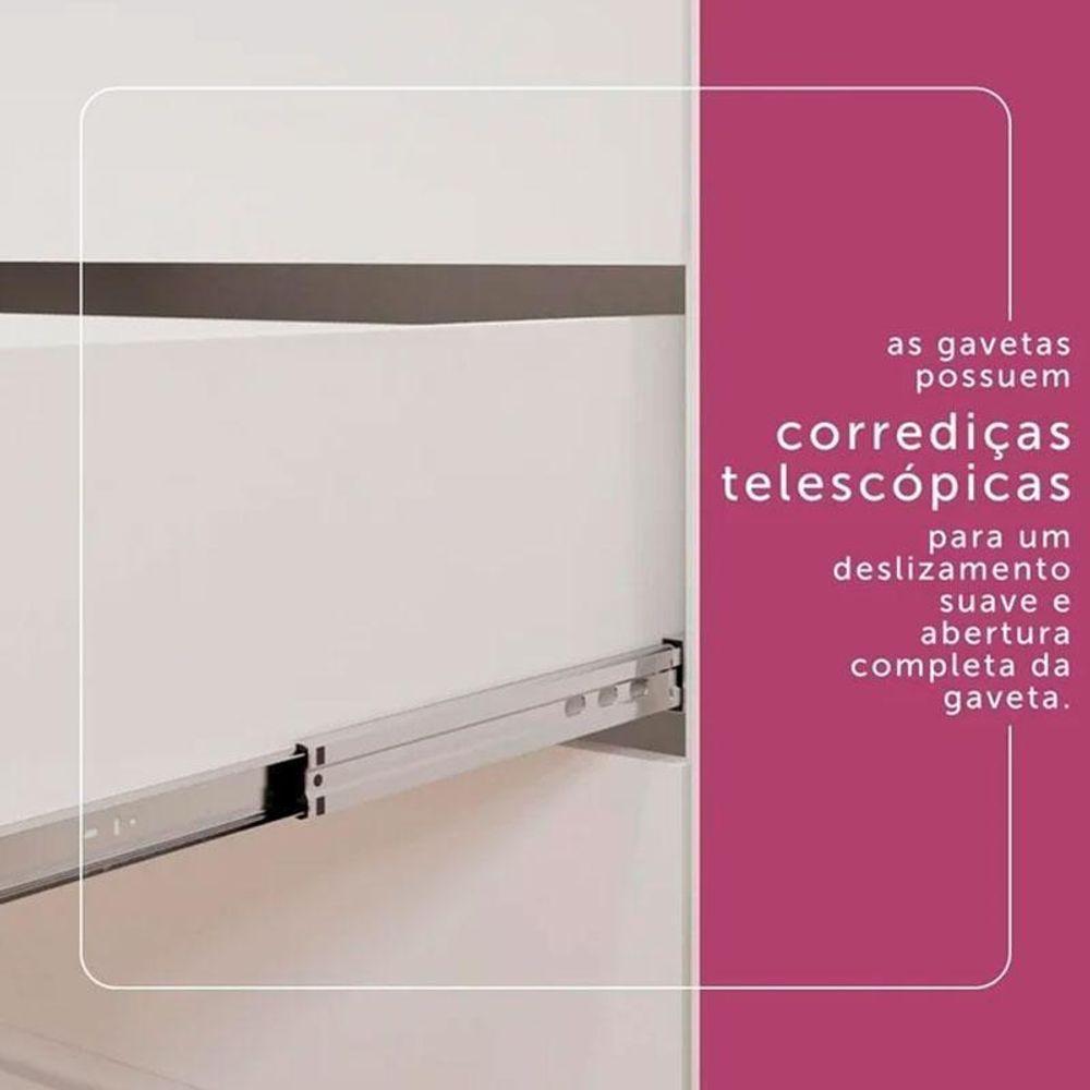 Cômoda Infantil Ambiente New Selena Com Porta Branco Brilho – Carolina - 5